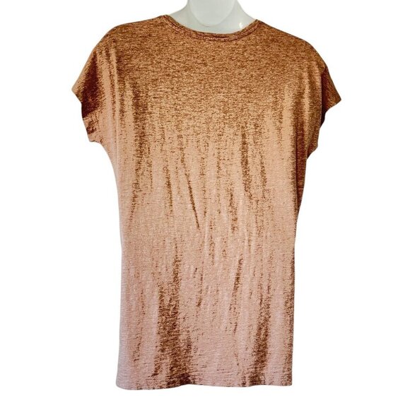 Pure Jill Easy Dolman Tunic Mauve Heather Cap Sleeve V Neck High Low Hem Medium - Picture 3 of 6